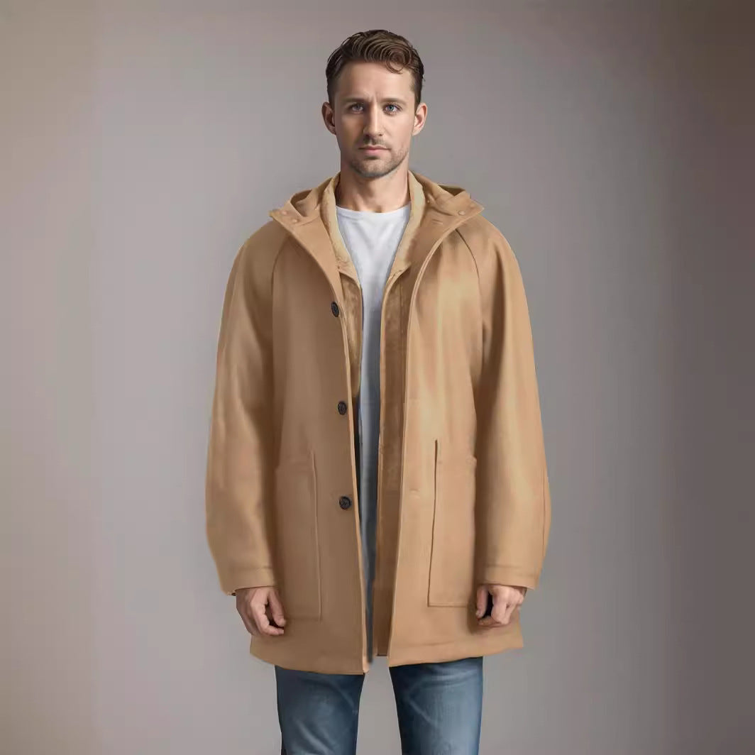Men's casual hooded coat with comfortable pockets and warm lining NOVAE