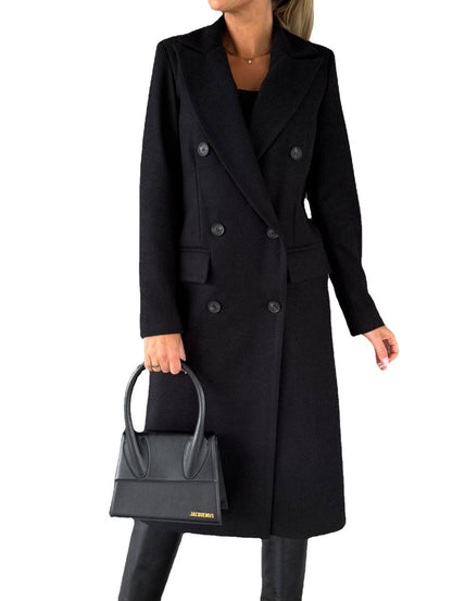 Women's elegant double-breasted coat with practical pockets and high-quality workmanship NOVAE