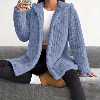 Women's hooded jacket made of soft fleece NOVAE