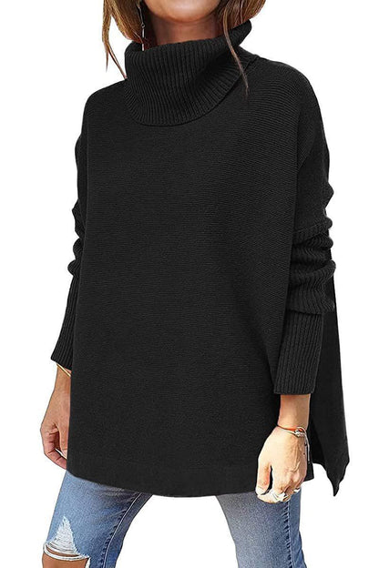 Women's comfortable roll-neck sweater with a structured design and relaxed fit NOVAE