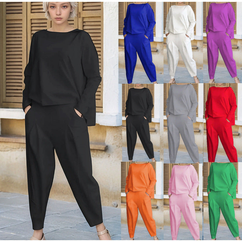 Women's sporty sweat outfit with elastic waistband and spacious pockets NOVAE