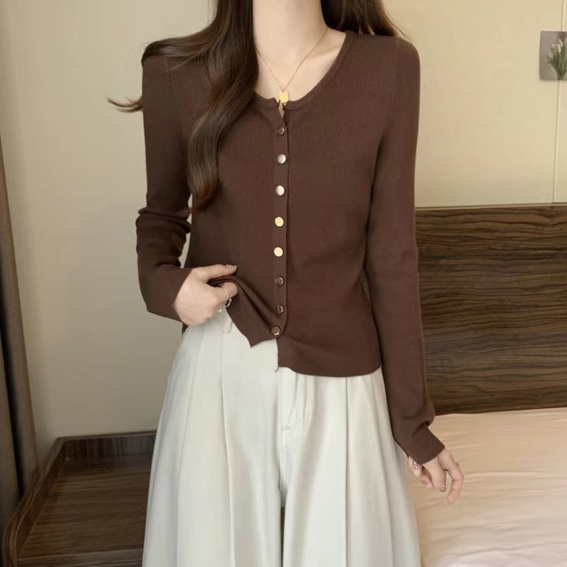 Women's cardigan with mother-of-pearl buttons NOVAE