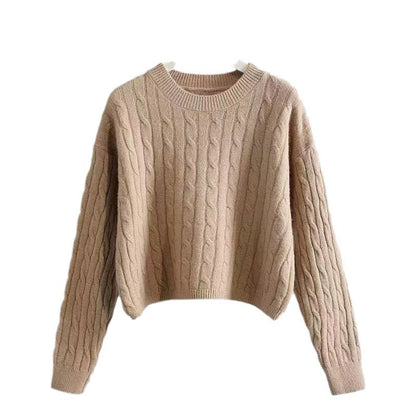 Women's chunky knit sweater with a textured pattern and relaxed fit NOVAE