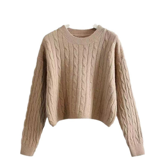 Women's chunky knit sweater with a textured pattern and relaxed fit NOVAE