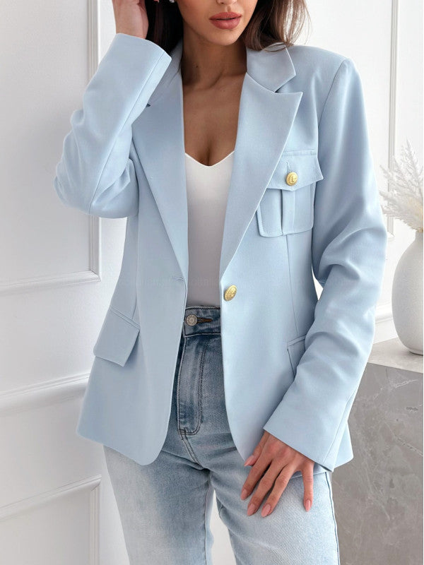 Women's Elegant Blazer with Double Buttons and Practical Pockets NOVAE