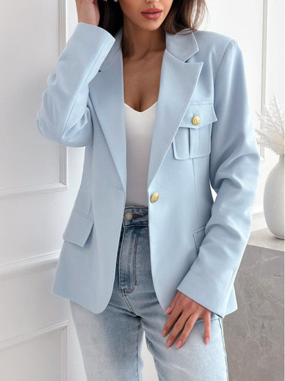 Women's Elegant Blazer with Double Buttons and Practical Pockets NOVAE