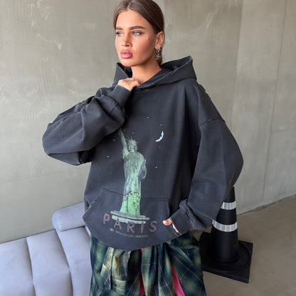 Women's Oversized Hoodie with Art Print NOVAE