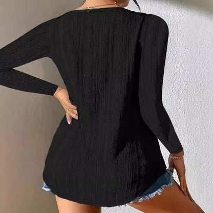 Women's long-sleeved shirt with a structured design and fashionable button details NOVAE