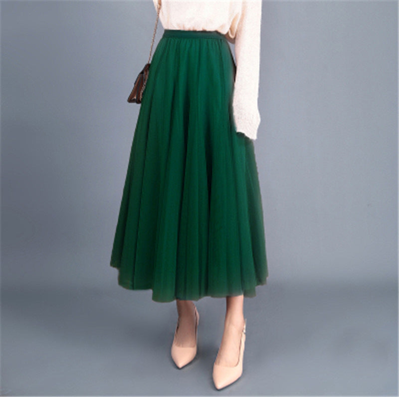 Women's Elegant Tulle Skirt with Voluminous Cut and Elastic Waistband NOVAE