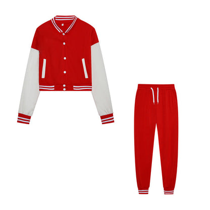 Women's sporty set with cropped jacket and jogging pants in a modern look NOVAE