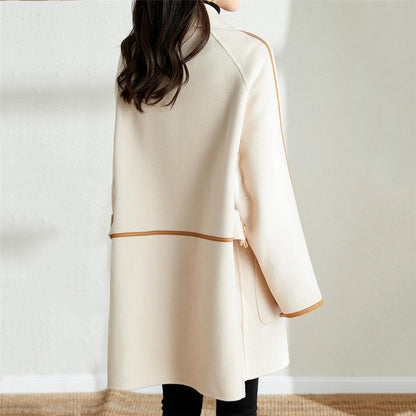 Women's fashionable double-breasted coat with stylish details and practical pockets NOVAE