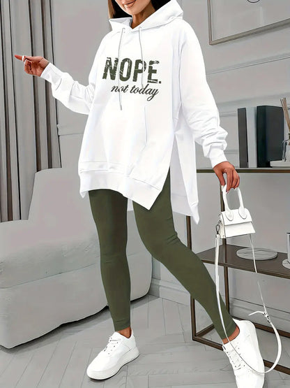 Women's oversized hoodie with creative lettering and a relaxed fit NOVAE