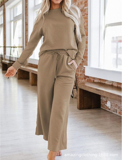 Women's leisure suit with elasticated waistband and geometric pattern NOVAE