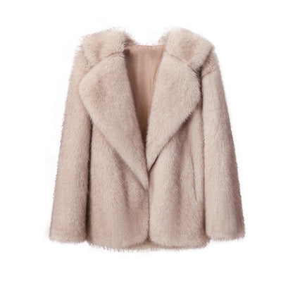 Women's elegant faux fur blazer with stylish collar NOVAE
