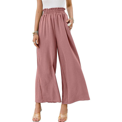 Women's Wide Palazzo Trousers with Elastic Waistband NOVAE
