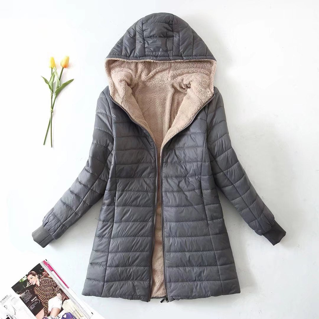Women's quilted winter jacket with hood and cozy lining NOVAE
