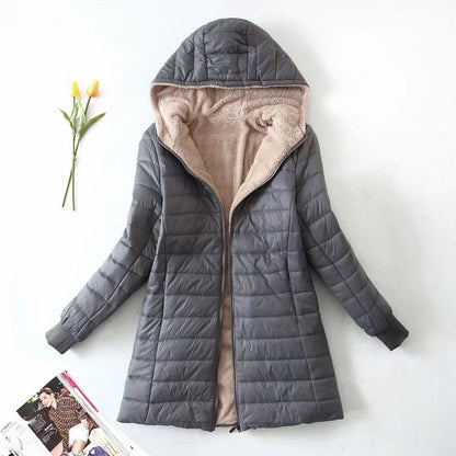 Women's quilted winter jacket with hood and cozy lining NOVAE