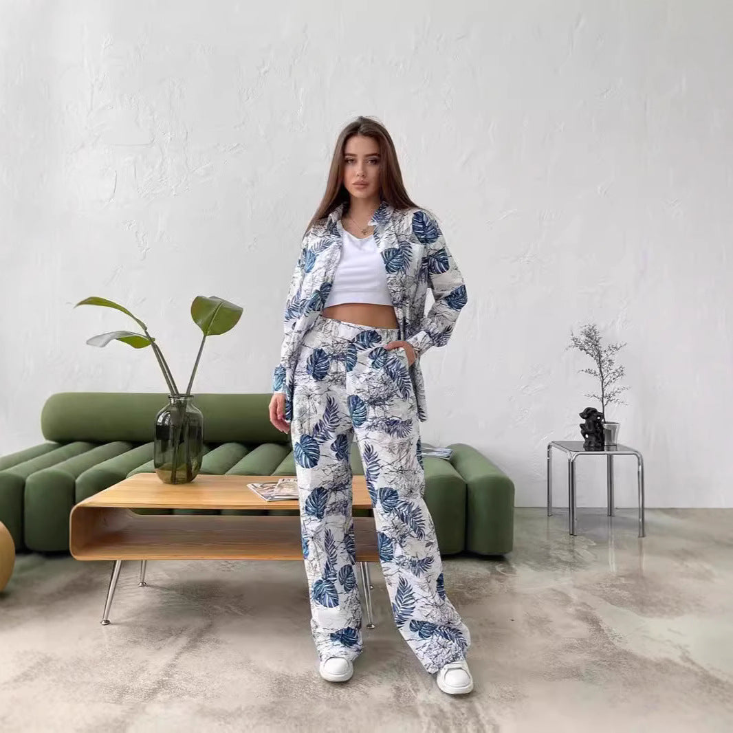 Women's casual leisure lounge set with floral pattern NOVAE