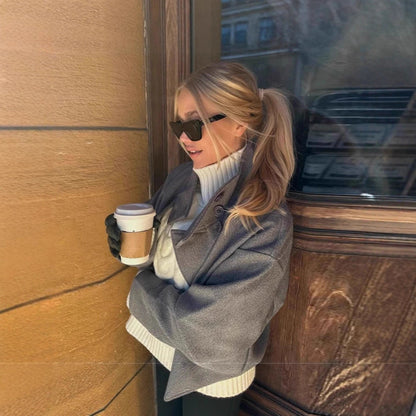 Women's modern and practical short jacket with high-closing collar NOVAE