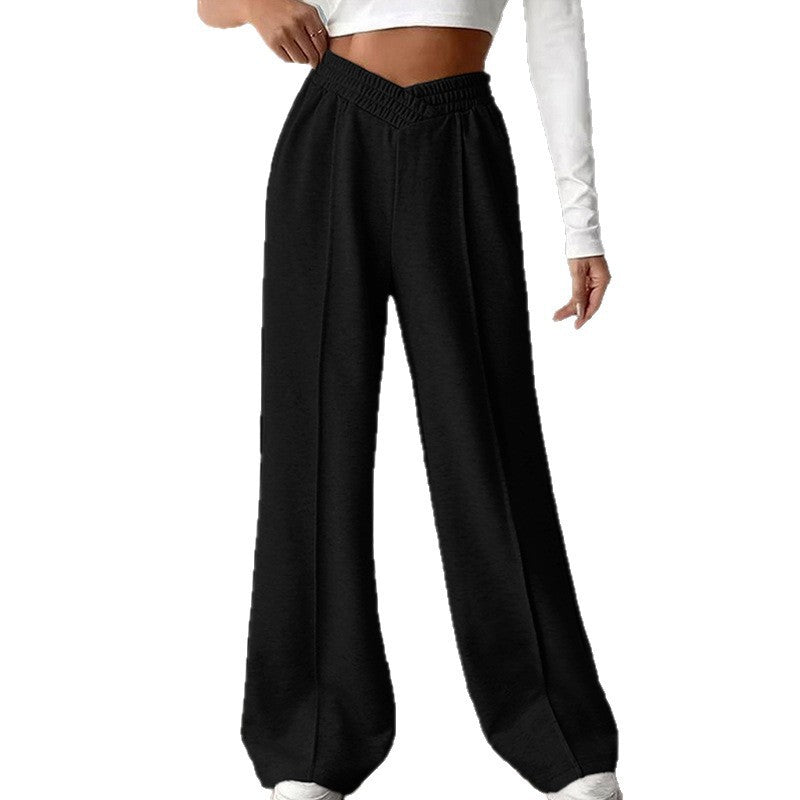 Women's wide-leg leisure trousers with elasticated waistband NOVAE