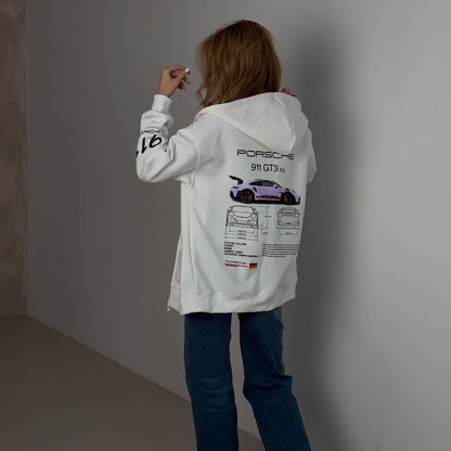 Women's hoodie with creative Porsche design NOVAE