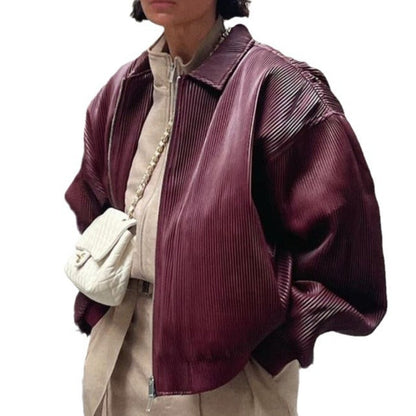 Women's pleated jacket in trendy oversized style NOVAE