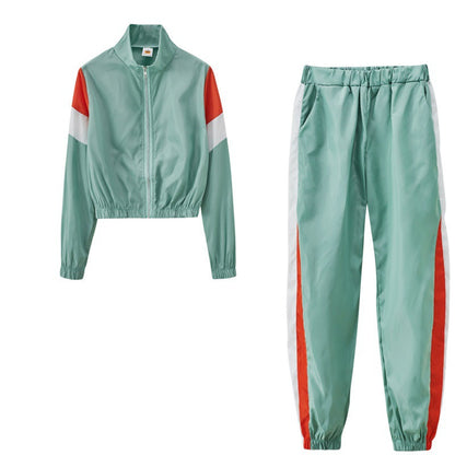 Women's sporty tracksuit with colorblock design and elastic waistband NOVAE