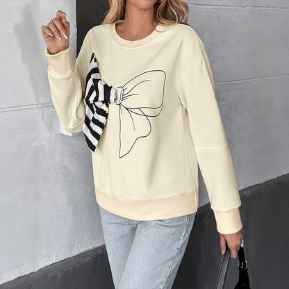 Women's sweatshirt with unique bow motif NOVAE