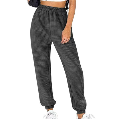 Women's waffle pique jogging pants with elastic waistband NOVAE
