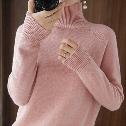 Women's soft roll-neck sweater made of fine merino wool NOVAE