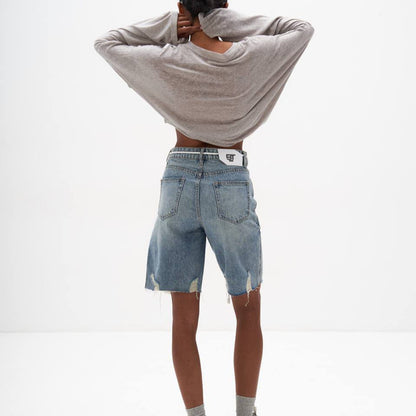 Women's oversized sweatshirt with creative front print and casual cut NOVAE