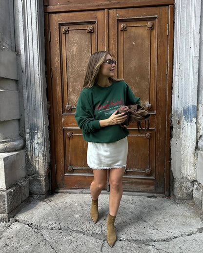 Women's casual sweatshirt with creative lettering and comfortable fit NOVAE