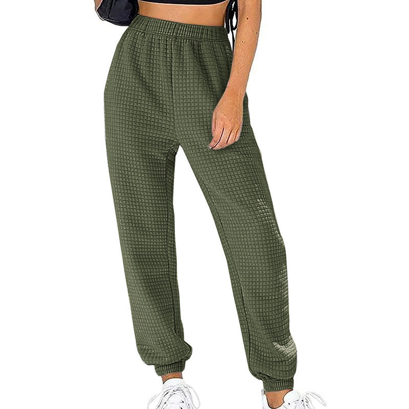 Women's waffle pique jogging pants with elastic waistband NOVAE