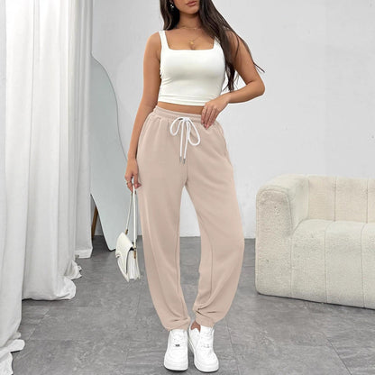 Women's Comfortable Sports Trousers with Elastic Waistband and Drawstring NOVAE