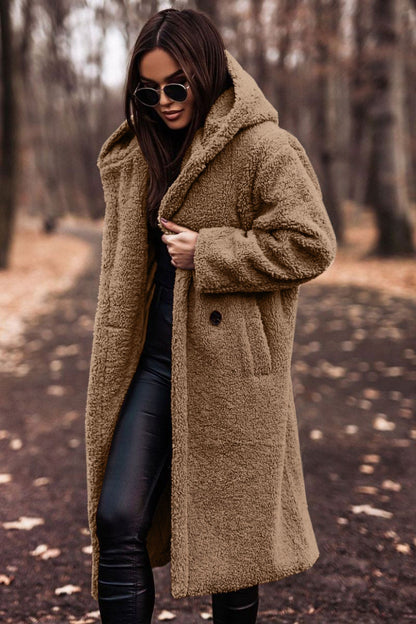 Women's teddy coat with a generous cut and practical pockets NOVAE