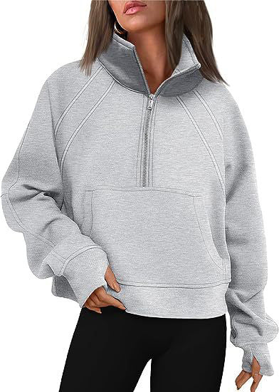 Women's Oversized Sweatshirt with High Collar NOVAE
