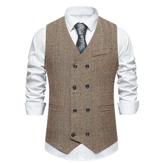 Men's elegant herringbone vest NOVAE