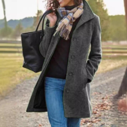 Women's elegant wool coat with classic lapel NOVAE