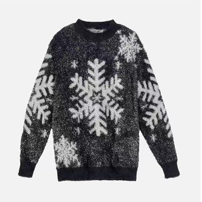 Women's Cozy Sweater with Snowflake Motif NOVAE