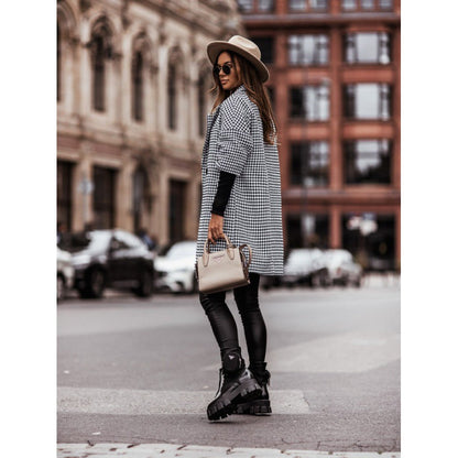 Women's oversized checked coat NOVAE