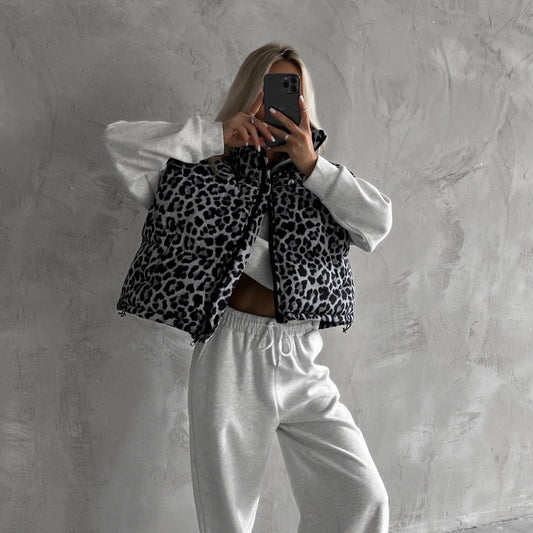 Women's casual vest with animal print and comfortable cut NOVAE