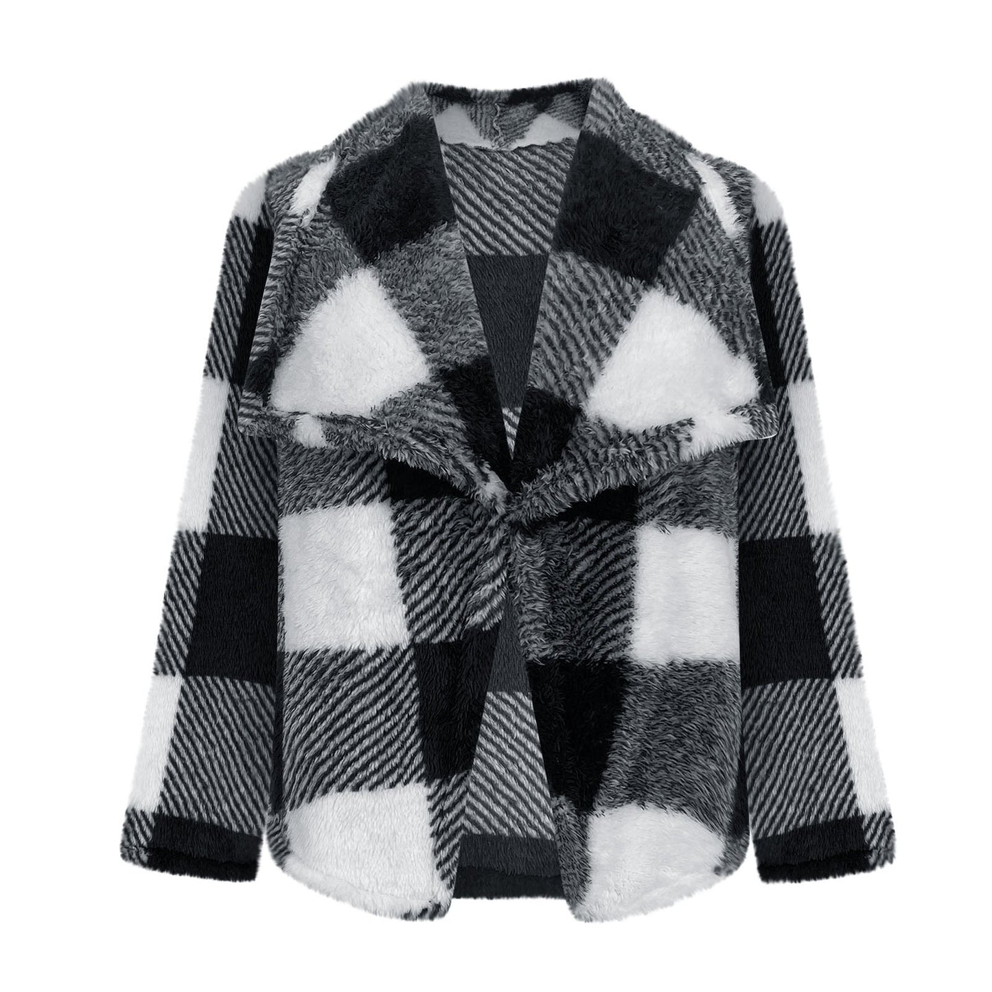 Women's Cozy Jacket in Checkered Design NOVAE