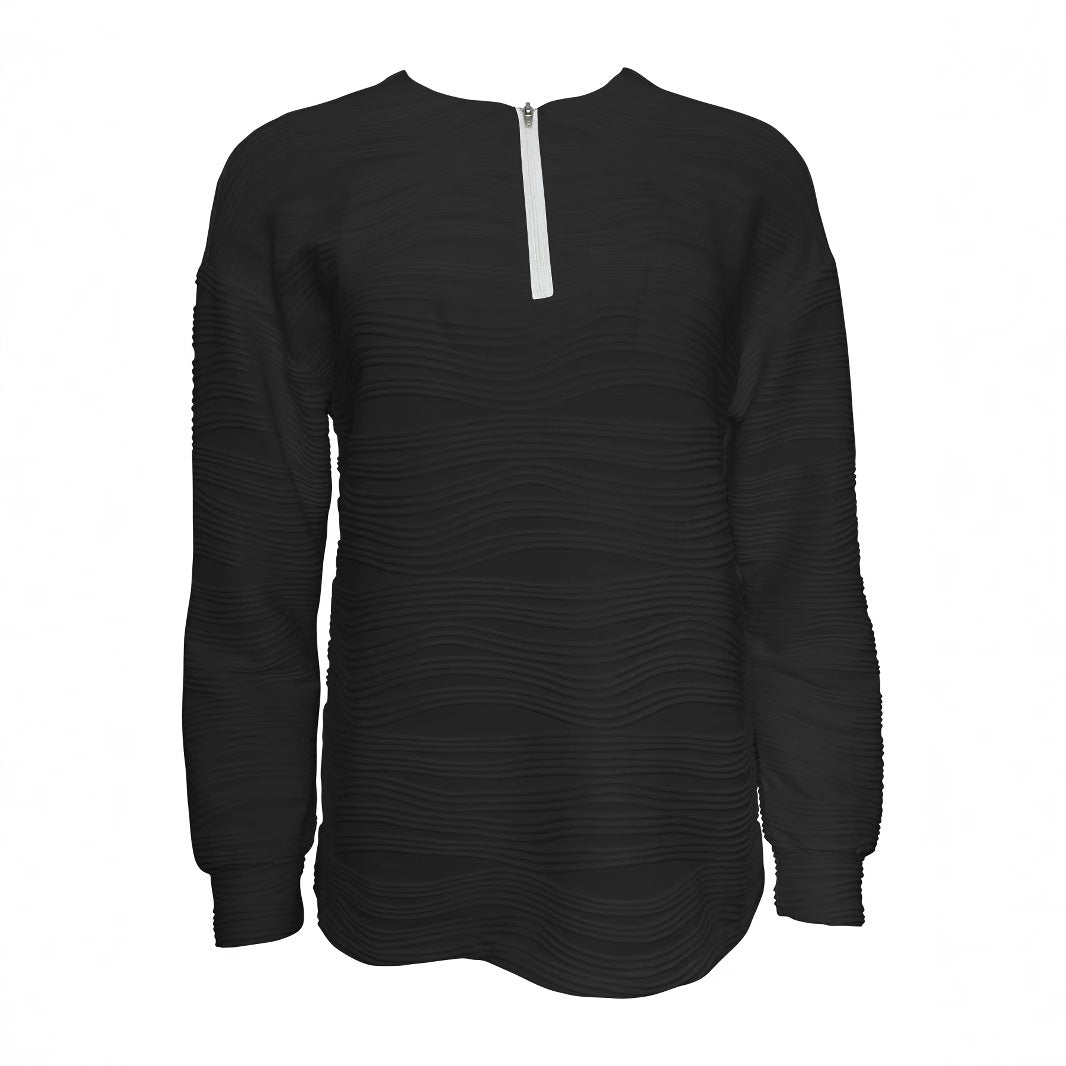 Women's casual sweatshirt with structured design and zipper NOVAE