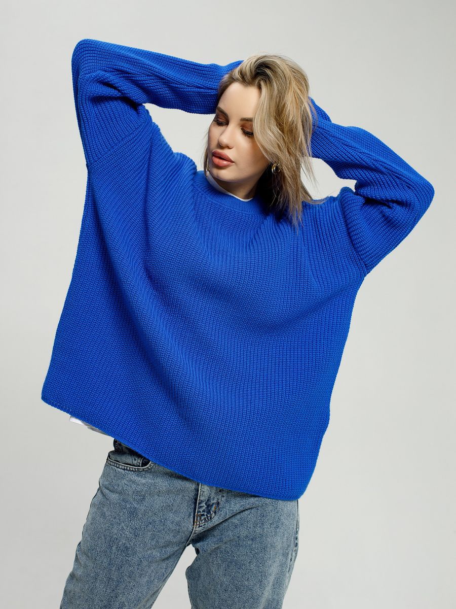 Women's casual oversized sweater with textured knit pattern NOVAE