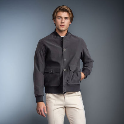 Men's casual bomber jacket made of high-quality material with practical pockets NOVAE