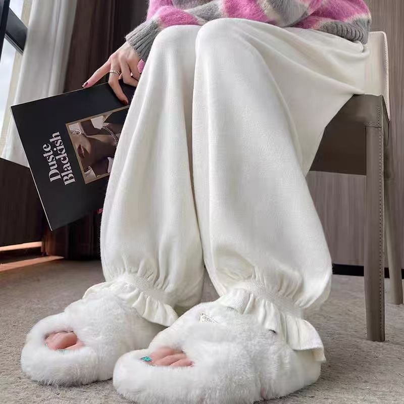 Women's comfortable palazzo pants made of shiny material NOVAE