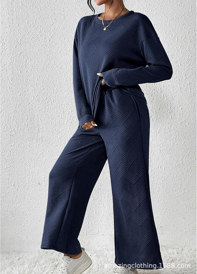 Women's leisure suit with elasticated waistband and geometric pattern NOVAE