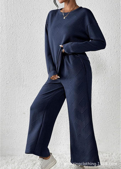 Women's leisure suit with elasticated waistband and geometric pattern NOVAE