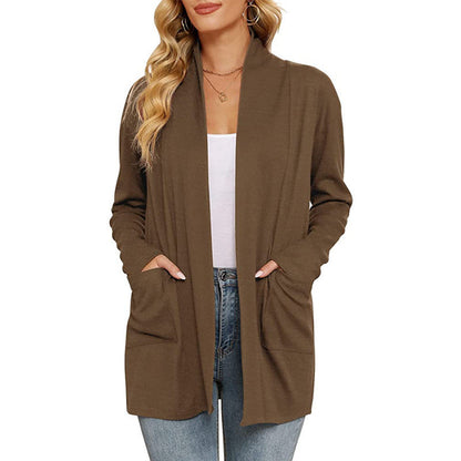 Women's casual long cardigan with pockets NOVAE