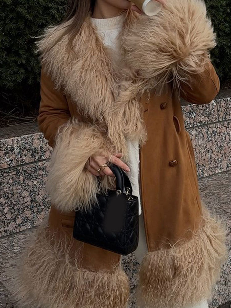 Women's Oversized Winter Coat with Luxurious Faux Fur Collar NOVAE